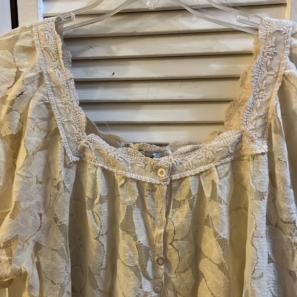 SET - NWT Ultra Pink Lace Fabric Square Neck Blouse & Loft Crochet Fabric Shorts - Picture 4 of 17